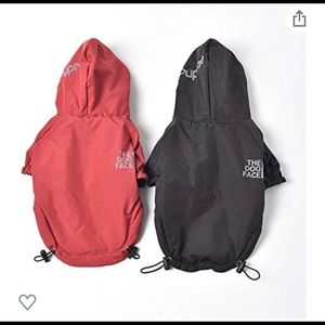 Fleece lined Waterproof Raincoat for Small Dog RED